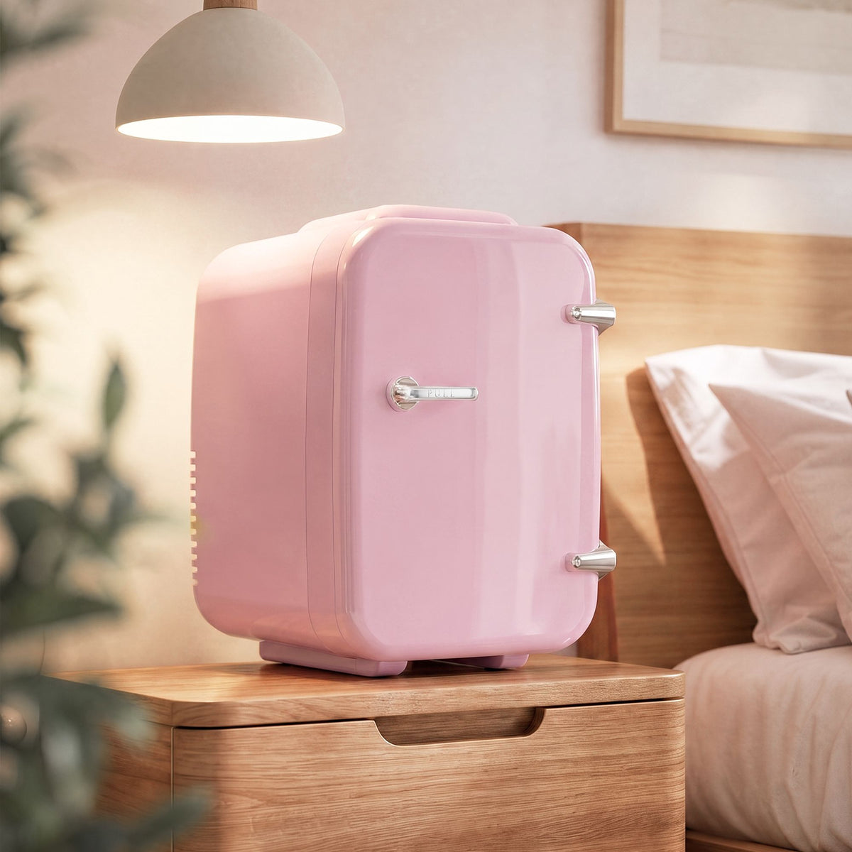 Mini-koelkast - Draagbaar met Koel- en Verwarmfunctie - 12V/230V - 4 L - Roze - 28 x 20,5 x 29,5 cm