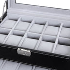 Watchbox - 20 Uhren - Glasdeckel - Schwarz