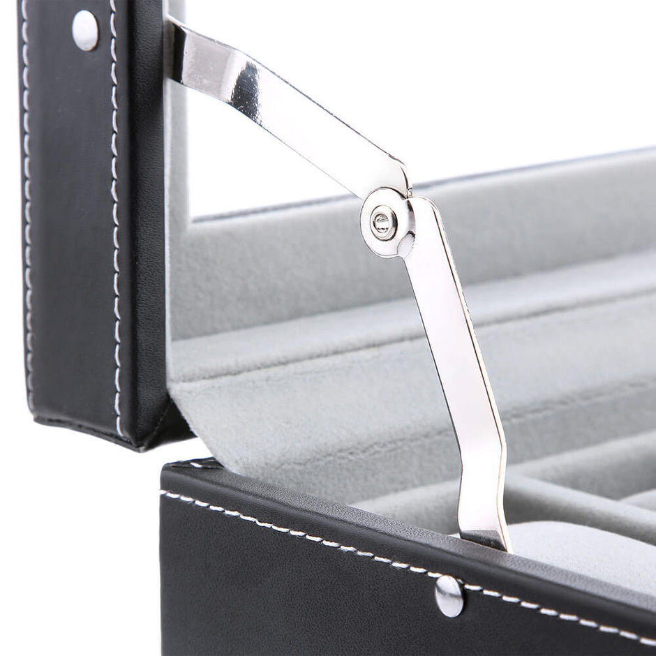 Watchbox - 20 Uhren - Glasdeckel - Schwarz