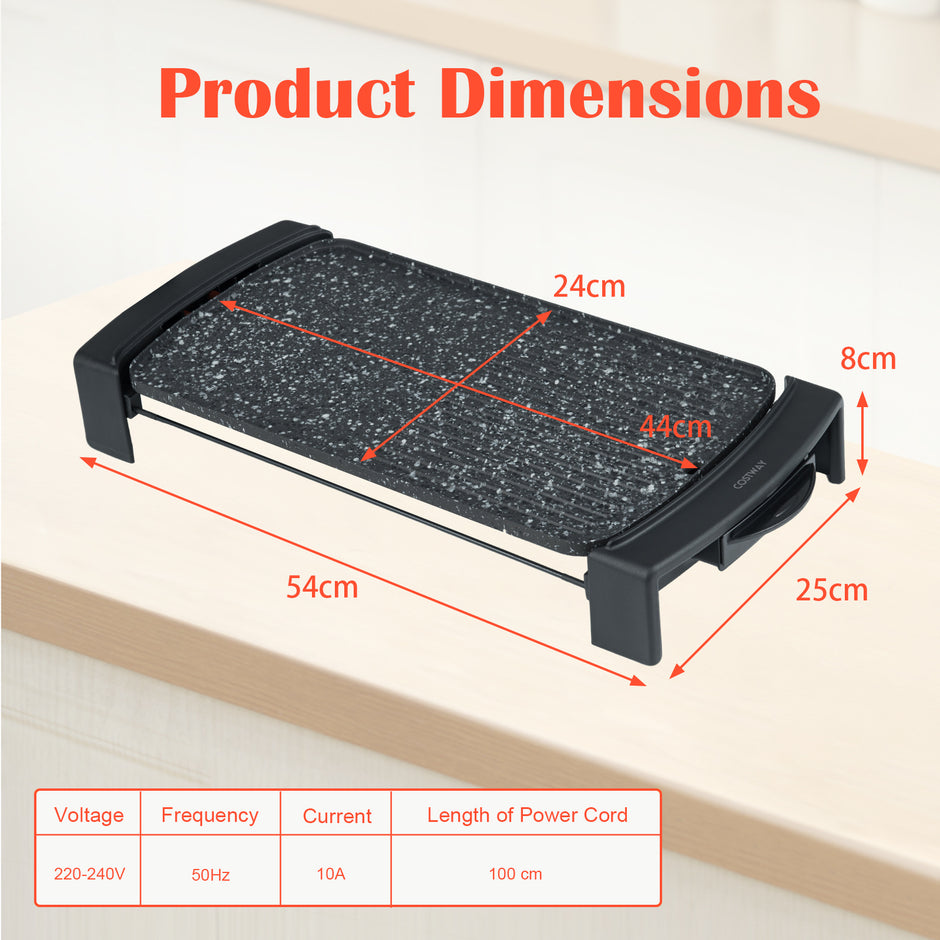 Elektrisk – grill W med dubbelzon för inom‑ och utomhusbruk – 2150 44 x 24 cm