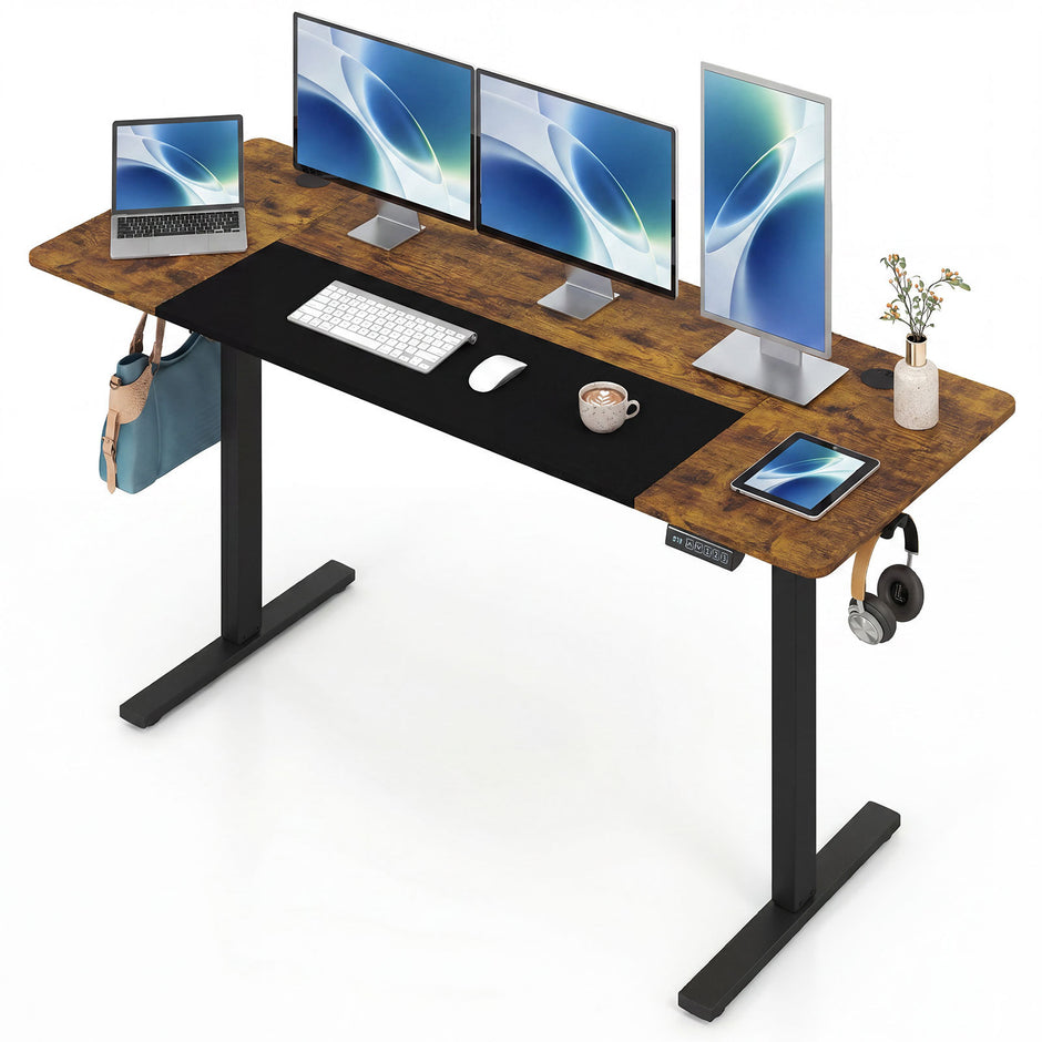 Elektrisk – höjdjusterbart skrivbord med stabil metallram – 160 x 60 cm