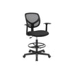 Office Chair - Ergonomisch - mit Armlehnen und Fußstütze - Arbeitshocker - Schwarz