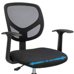 Office Chair - Ergonomisch - mit Armlehnen und Fußstütze - Arbeitshocker - Schwarz