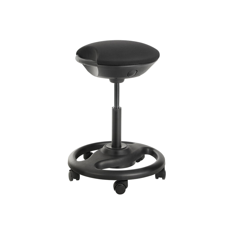 Werk Stuhl - Ergonomische Schwenkziele auf Rädern - Höhe einstellbar - Schwarz