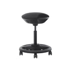 Werk Stuhl - Ergonomische Schwenkziele auf Rädern - Höhe einstellbar - Schwarz