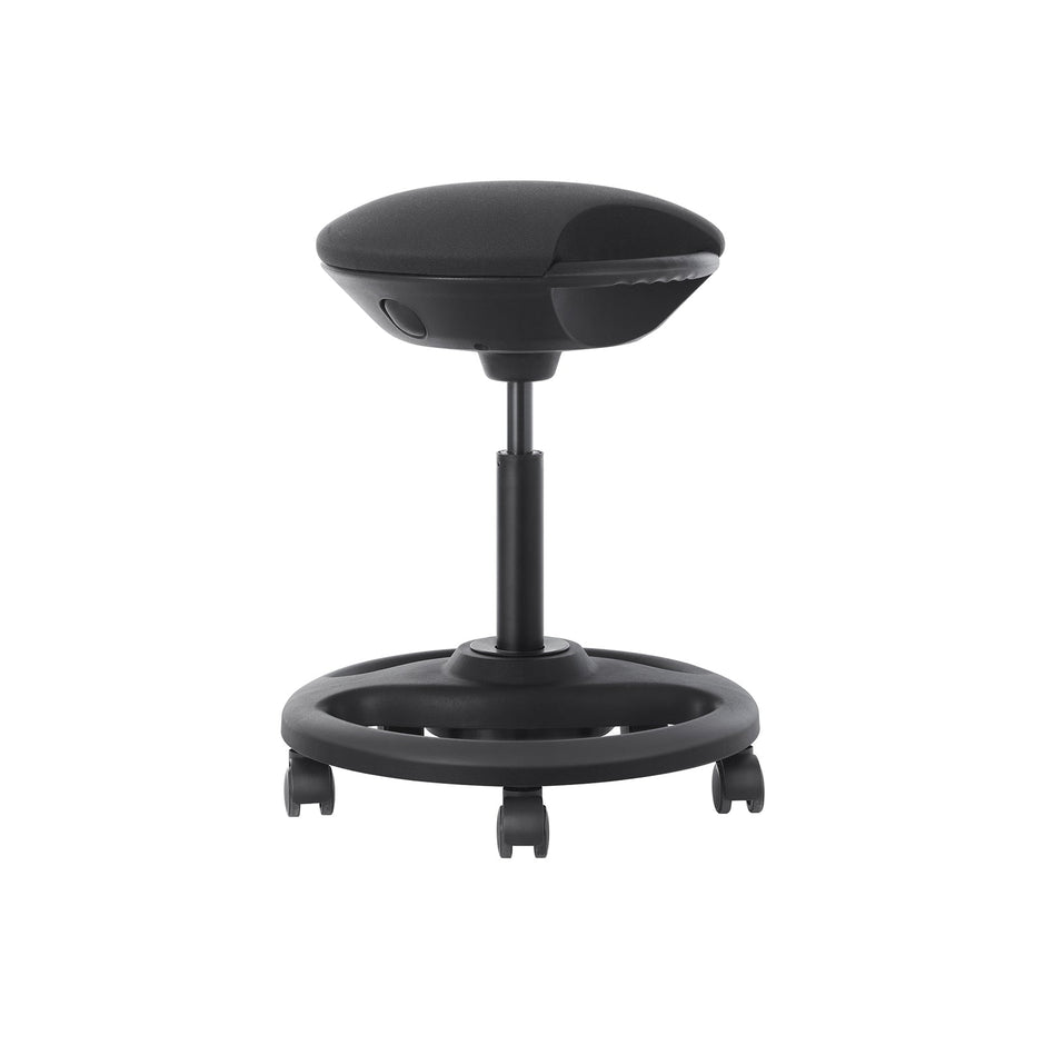 Werk Stuhl - Ergonomische Schwenkziele auf Rädern - Höhe einstellbar - Schwarz