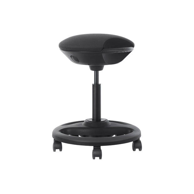 Werk Stuhl - Ergonomische Schwenkziele auf Rädern - Höhe einstellbar - Schwarz