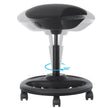 Werk Stuhl - Ergonomische Schwenkziele auf Rädern - Höhe einstellbar - Schwarz