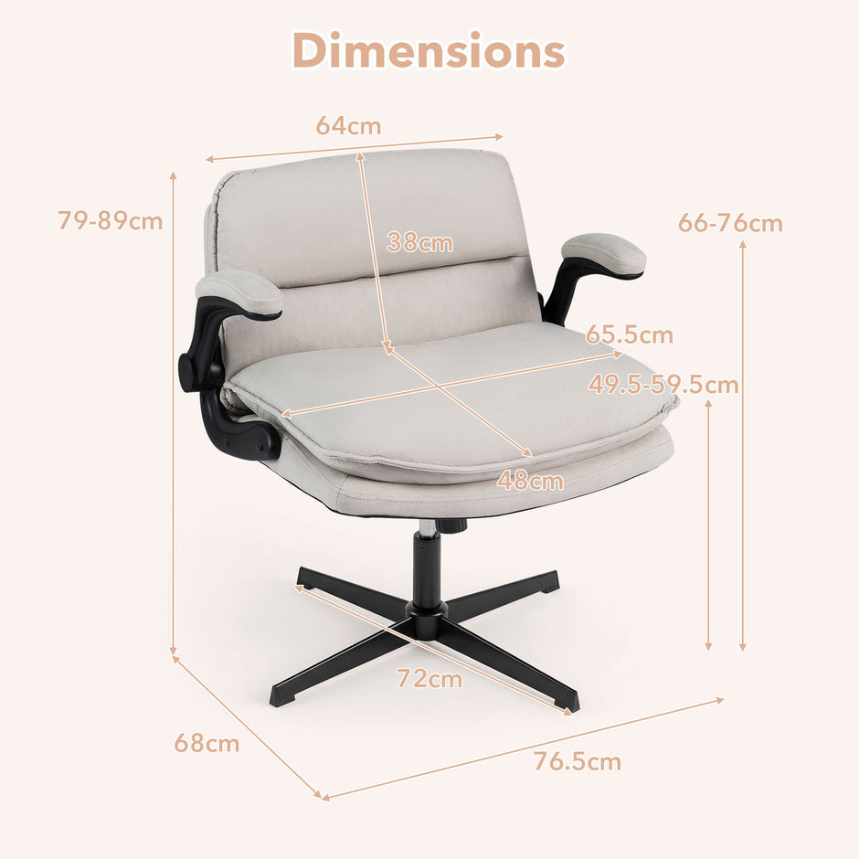 Ergonomisk – kontorsstol, höjdjusterbar skrivbordsstol med ryggstöd lastkapacitet upp till – 150 kg – Beige