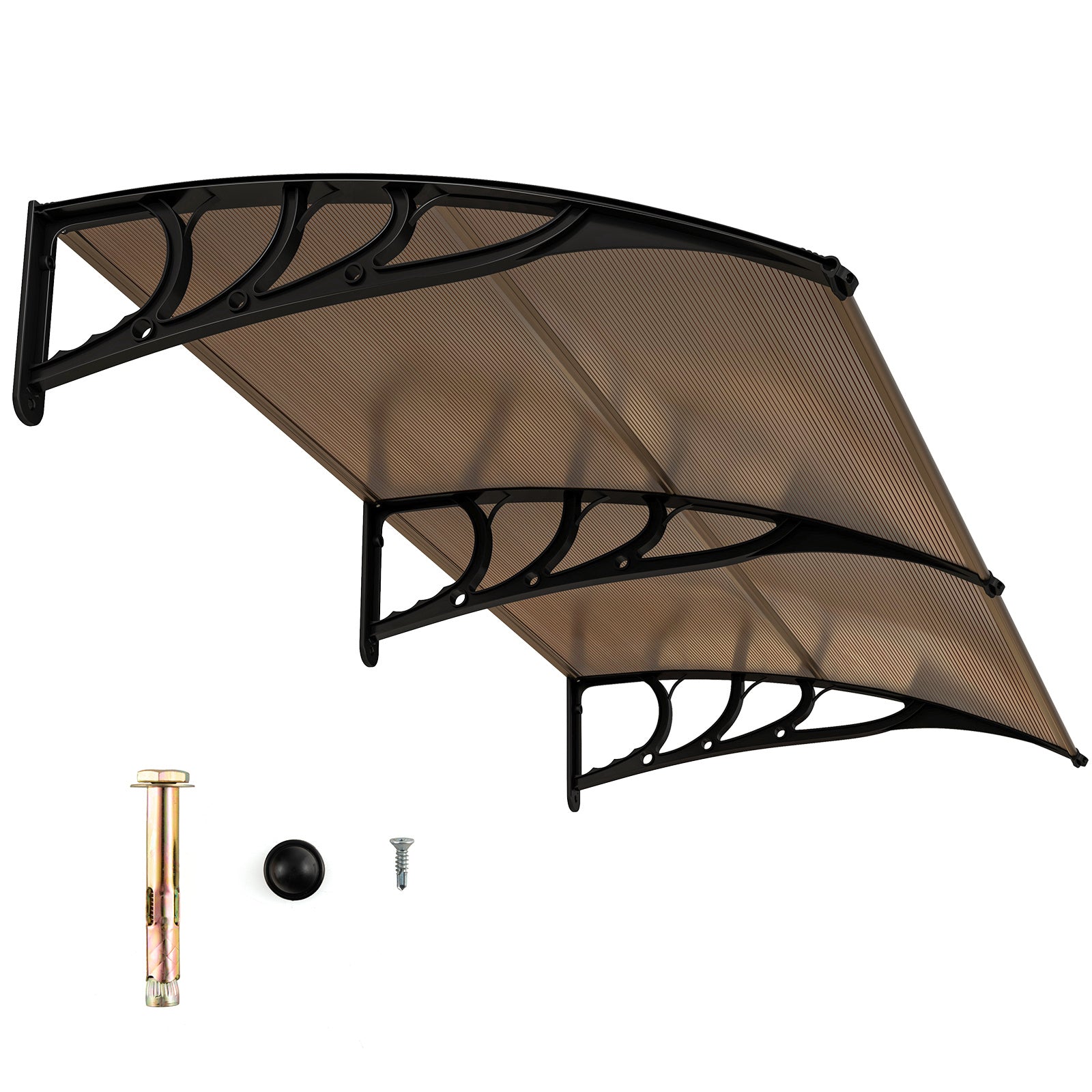 Förtak – för ytterdörr, i polykarbonat med aluminiumstänger och PP‑fästen – 197 x 89 cm