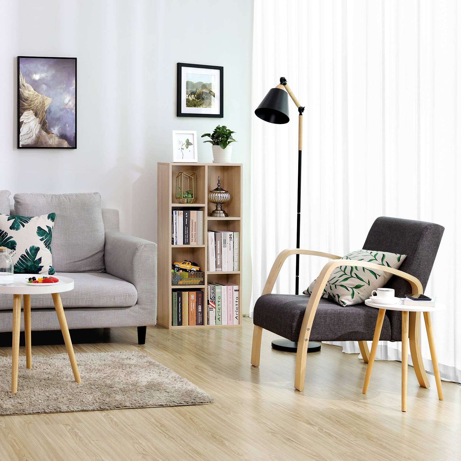 Bücherregal - einfach - mit 7 Fächern