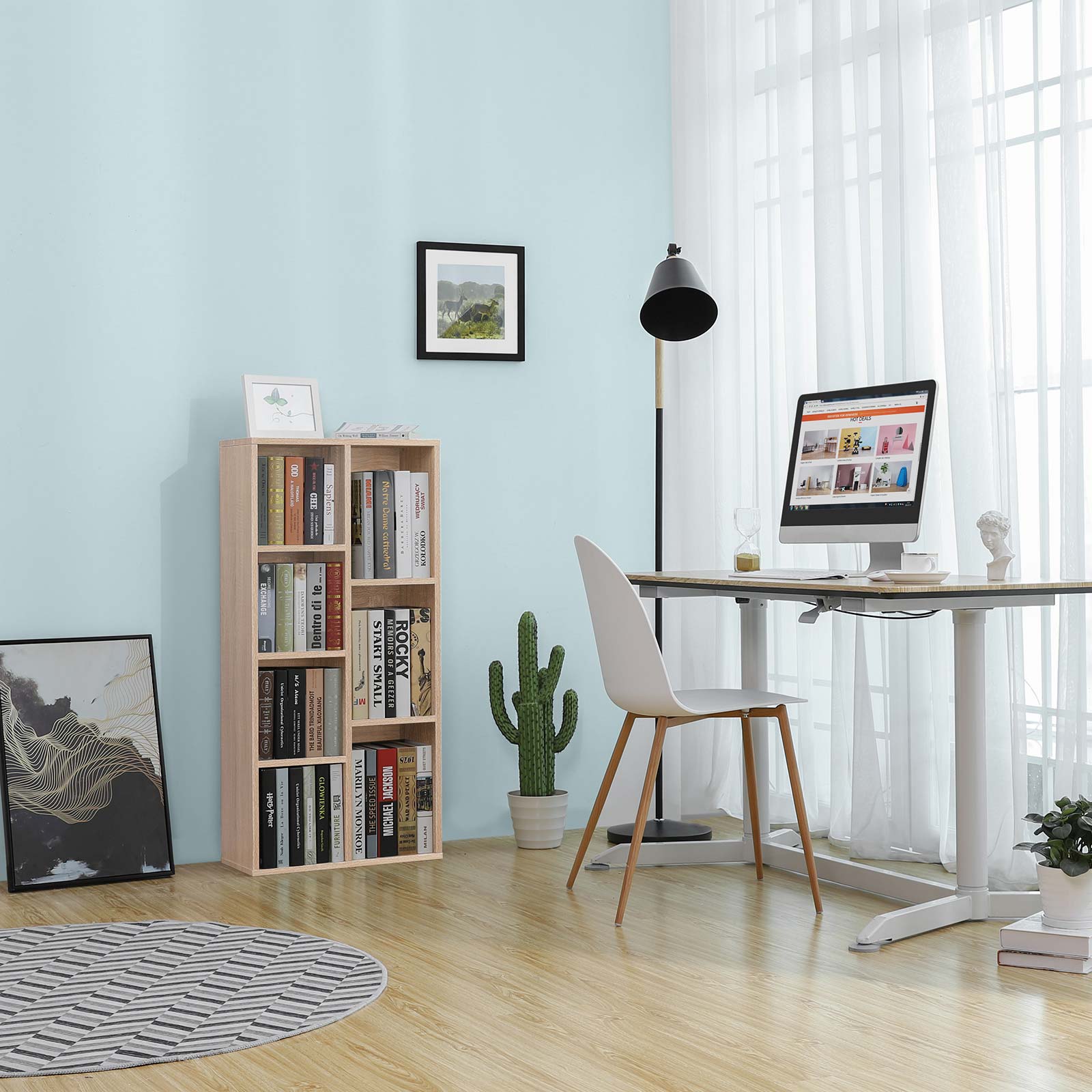 Bücherregal - einfach - mit 7 Fächern