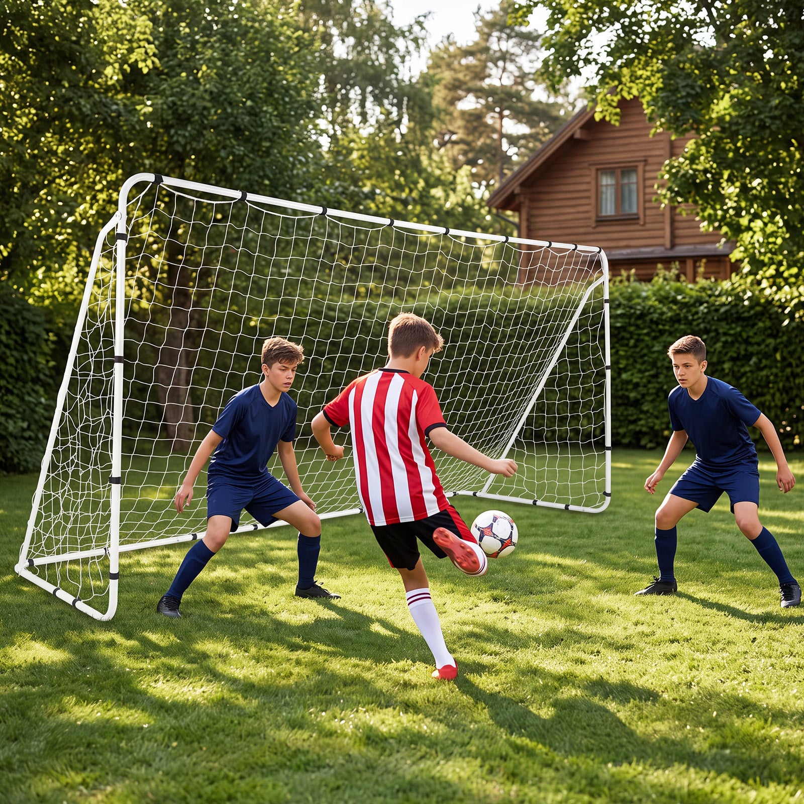 Fotbollsmål – cm, med metallram för barn från år och tonåringar – 367 x 124 3