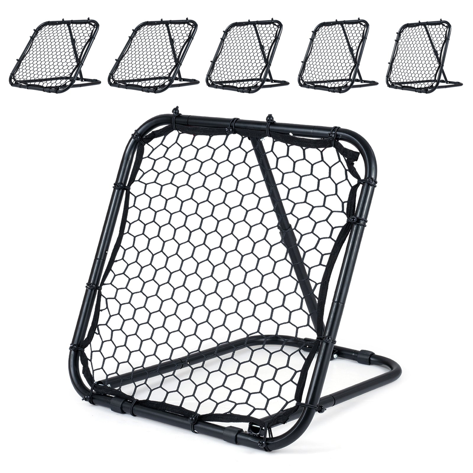 Fotbollsrebounder – med 5‑läges vinkeljustering och markfästen – 4 85 x 80 x 79 cm