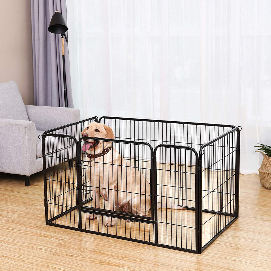 Welpen - Animal Box für Hunde - Puppyhek - 122 x 80 x 70 cm - Schwarz