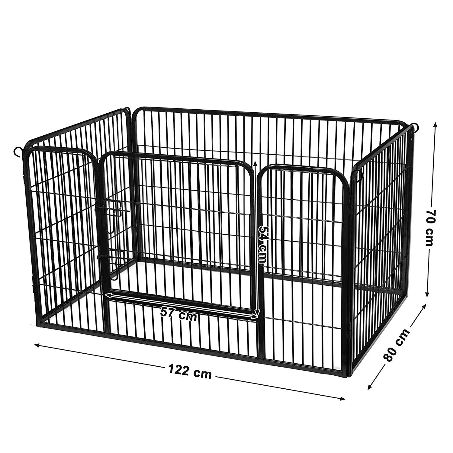 Welpen - Animal Box für Hunde - Puppyhek - 122 x 80 x 70 cm - Schwarz