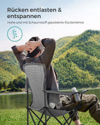 Campingstuhl-mit gesäumtem Sitz-Grau-Schwarz