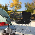 Campingstühle - Set von 2 Klappstühlen - Outdoor - mit Armlehne und Tassenhalter - Schwarz