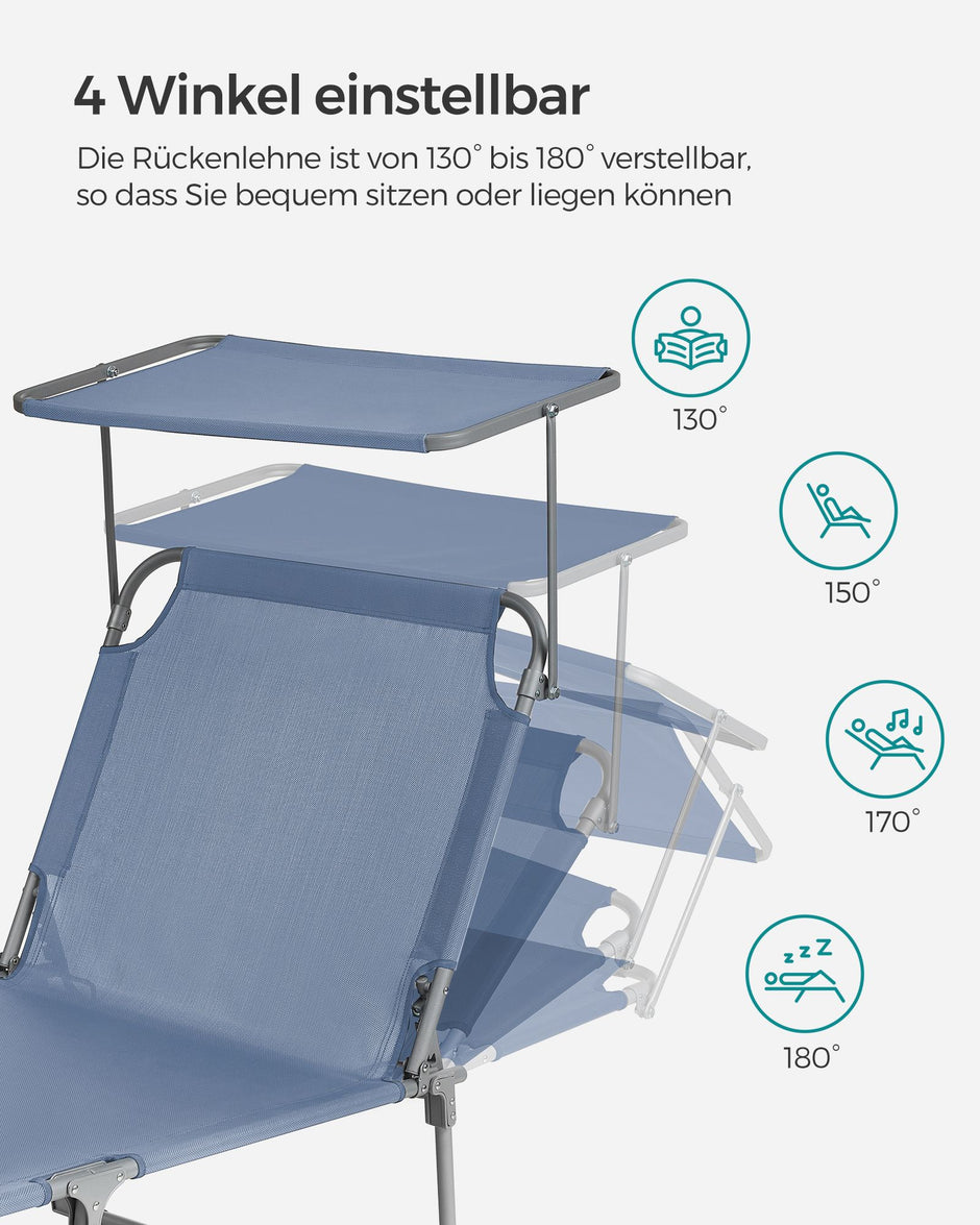 Lounger - 71 x 200 x 38 cm - Blau