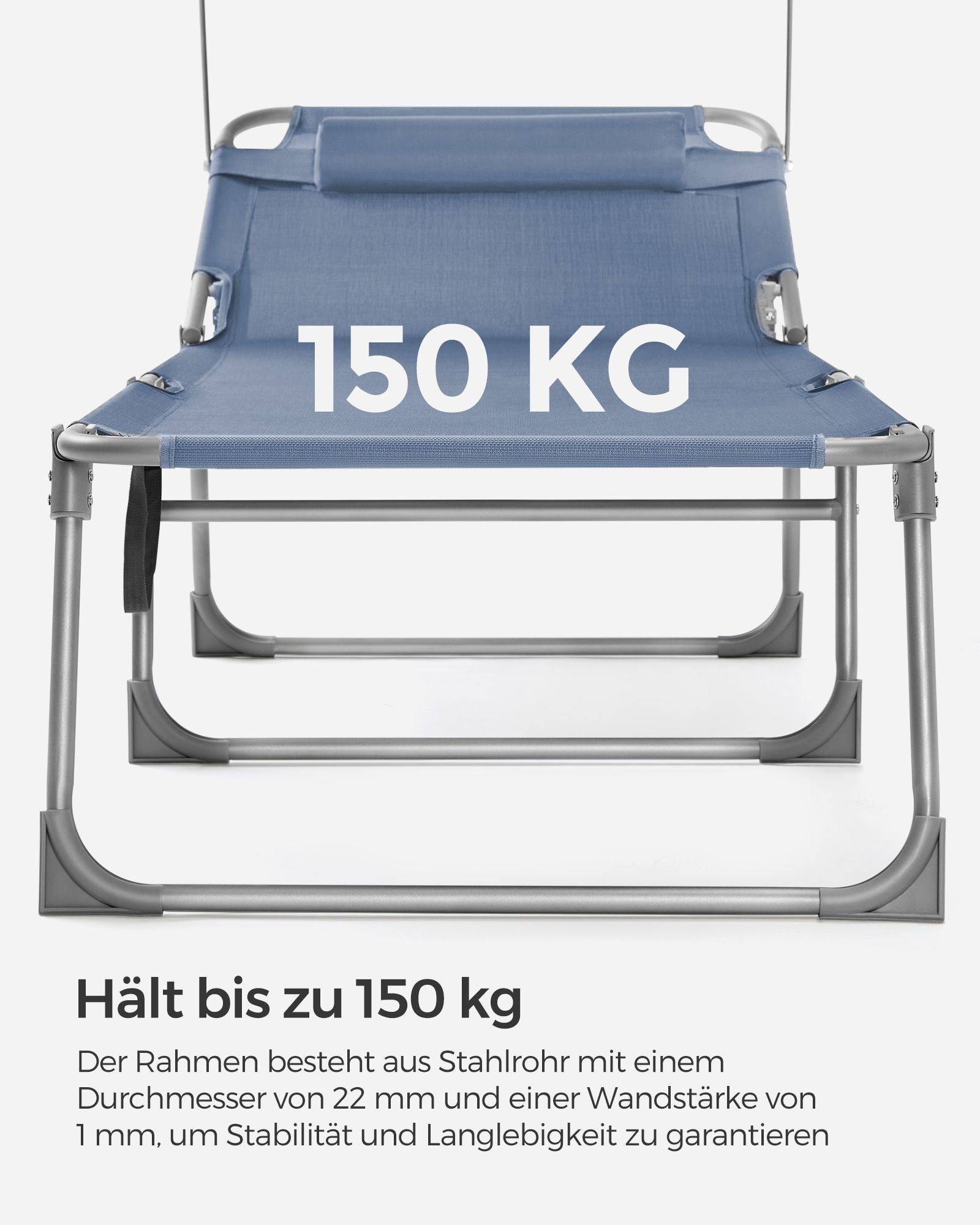 Lounger - 71 x 200 x 38 cm - Blau