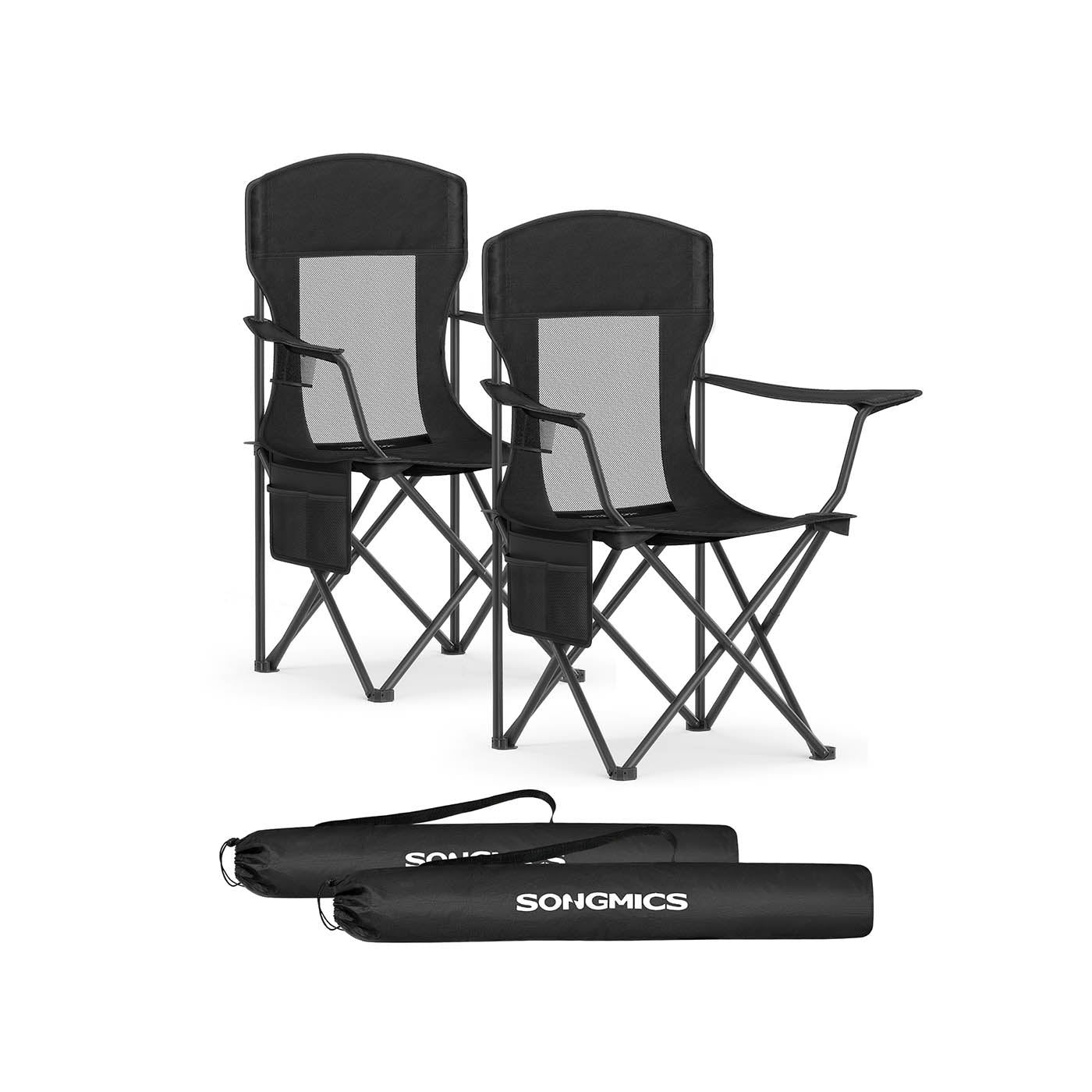 Campingstühle Set von 2 mit verstellbaren Armlehnen, Harbor Blue