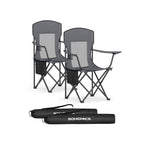 Campingstühle Set von 2 mit verstellbaren Armlehnen, Harbor Blue