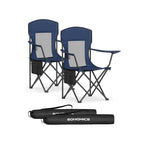 Campingstühle Set von 2 mit verstellbaren Armlehnen, Harbor Blue