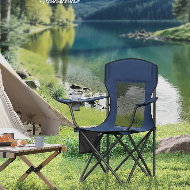 Campingstühle Set von 2 mit verstellbaren Armlehnen, Harbor Blue