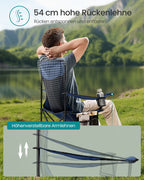 Campingstühle Set von 2 mit verstellbaren Armlehnen, Harbor Blue