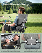 Campingstuhl mit Tassenhalter und Schaumstofffüllung, Leigrijs