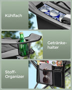 Campingstuhl mit Tassenhalter und Schaumstofffüllung, Leigrijs