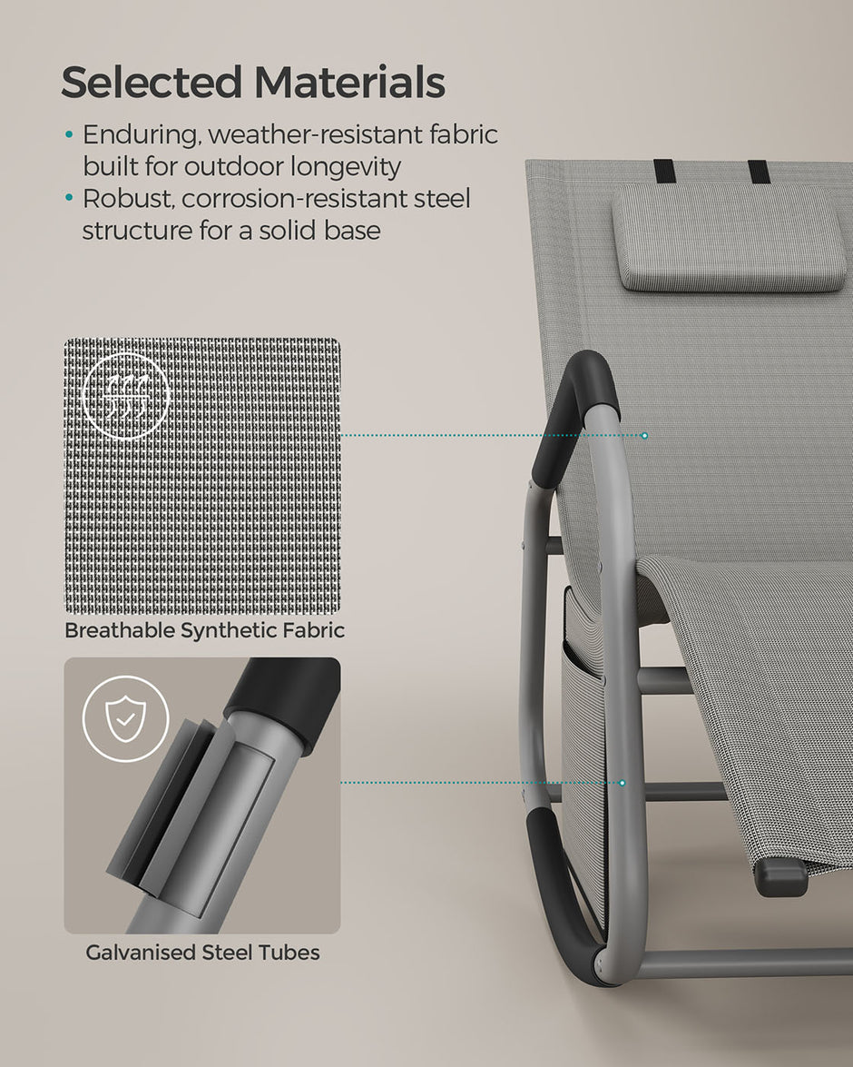 Außenliege mit Neigungsschutz - Taube grau