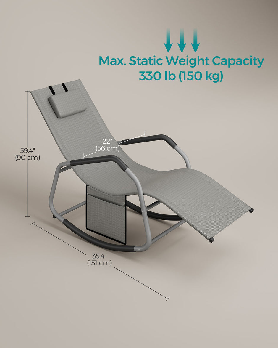 Außenliege mit Neigungsschutz - Taube grau