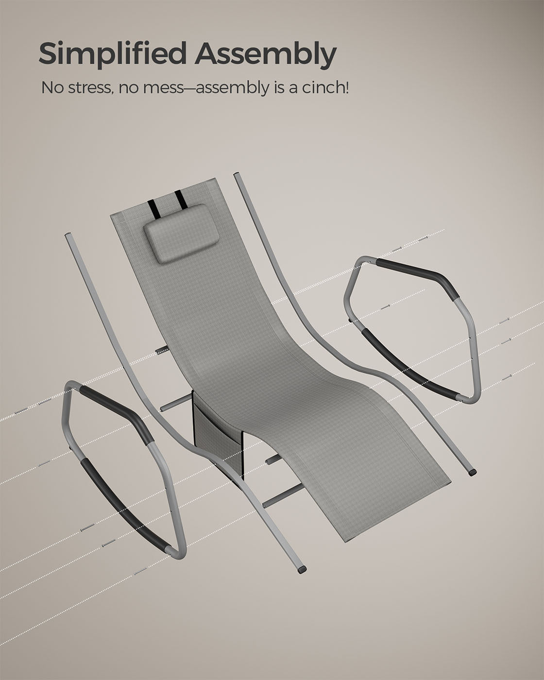 Außenliege mit Neigungsschutz - Taube grau