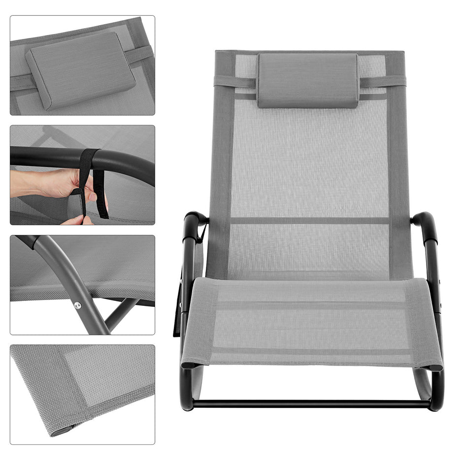 Außenliege mit Neigungsschutz - Taube grau