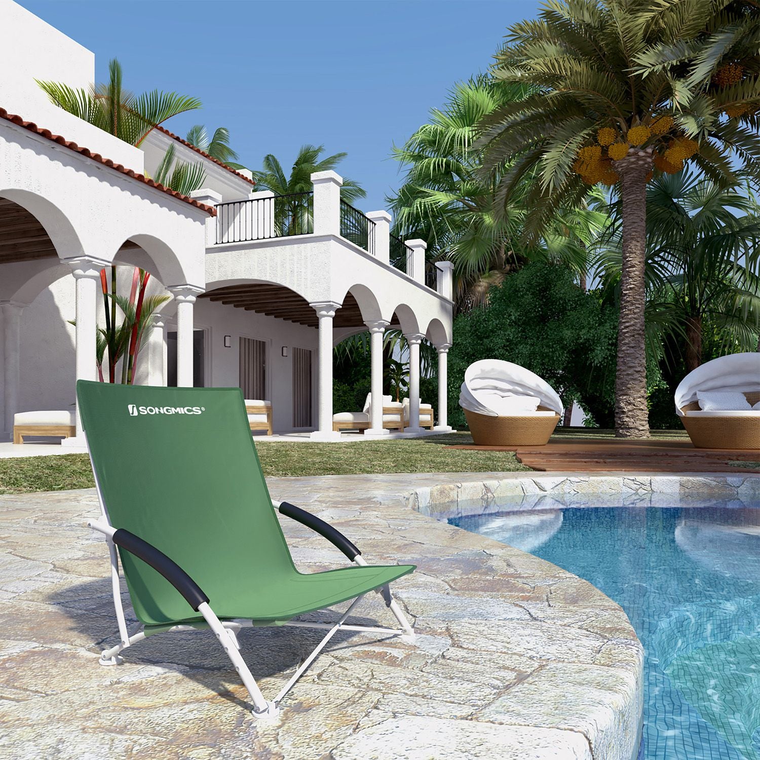 Strandstuhl - mit hoher Rückenlehne - bequem