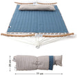 Hangmat - 2 Persoons - 200 x 140 cm - Met Kussen - Blauw-Beige