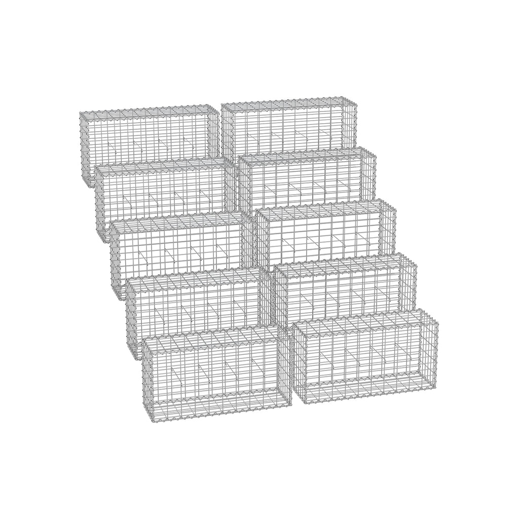 Set von 10 Scherkörben - 100 × 50 × 30 cm - Silber