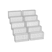 Set von 10 Scherkörben - 100 × 50 × 30 cm - Silber