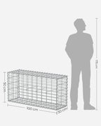 Set von 10 Scherkörben - 100 × 50 × 30 cm - Silber