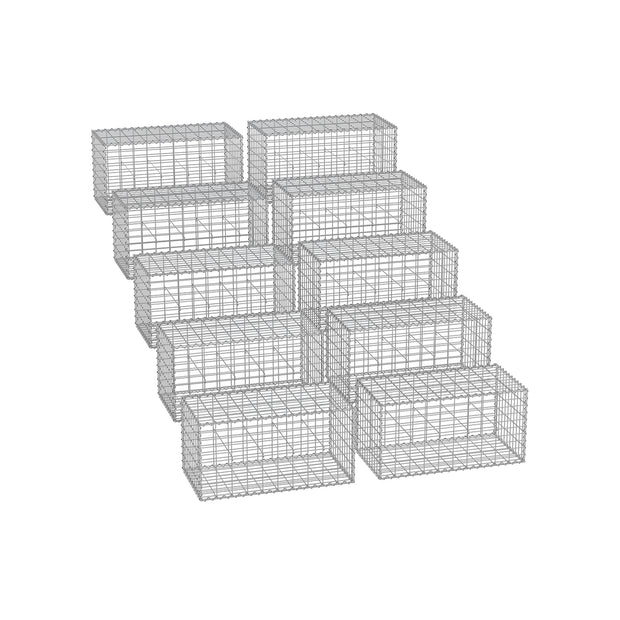 Kabelkörbe - für Steine - 5 x 10 cm Maschenbreite - 10 Set von 10