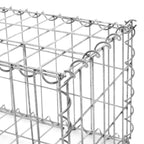 Schanskorf - Gabion Steenkorf - Draht hoch - 5 x 10 cm Maas - Silber