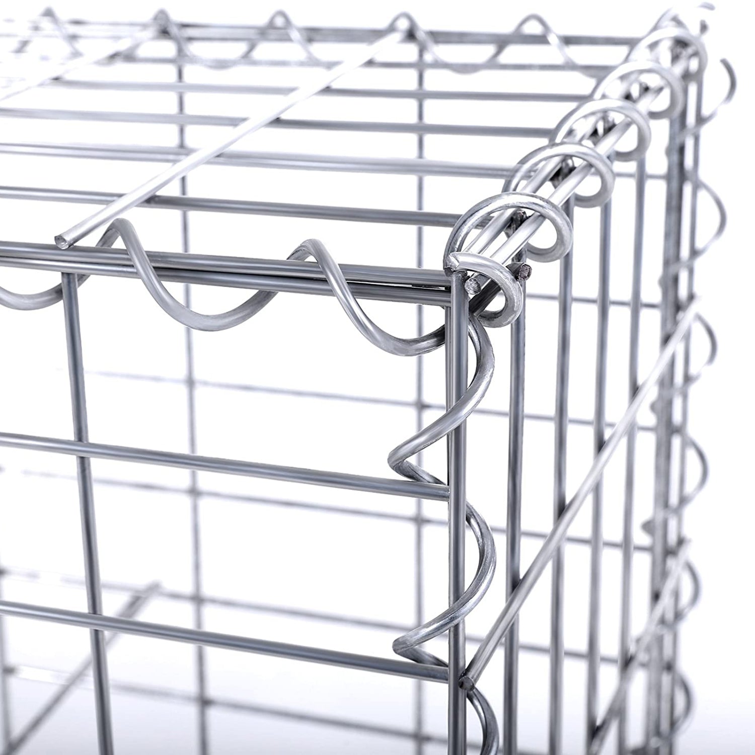 Schanskorf - Gabion aus Metallnetz - 100 x 95 x 30 cm - Silber