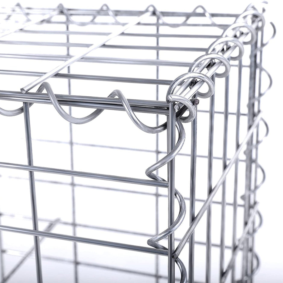 Schanskorf - Gabion aus Metallnetz - 100 x 95 x 30 cm - Silber