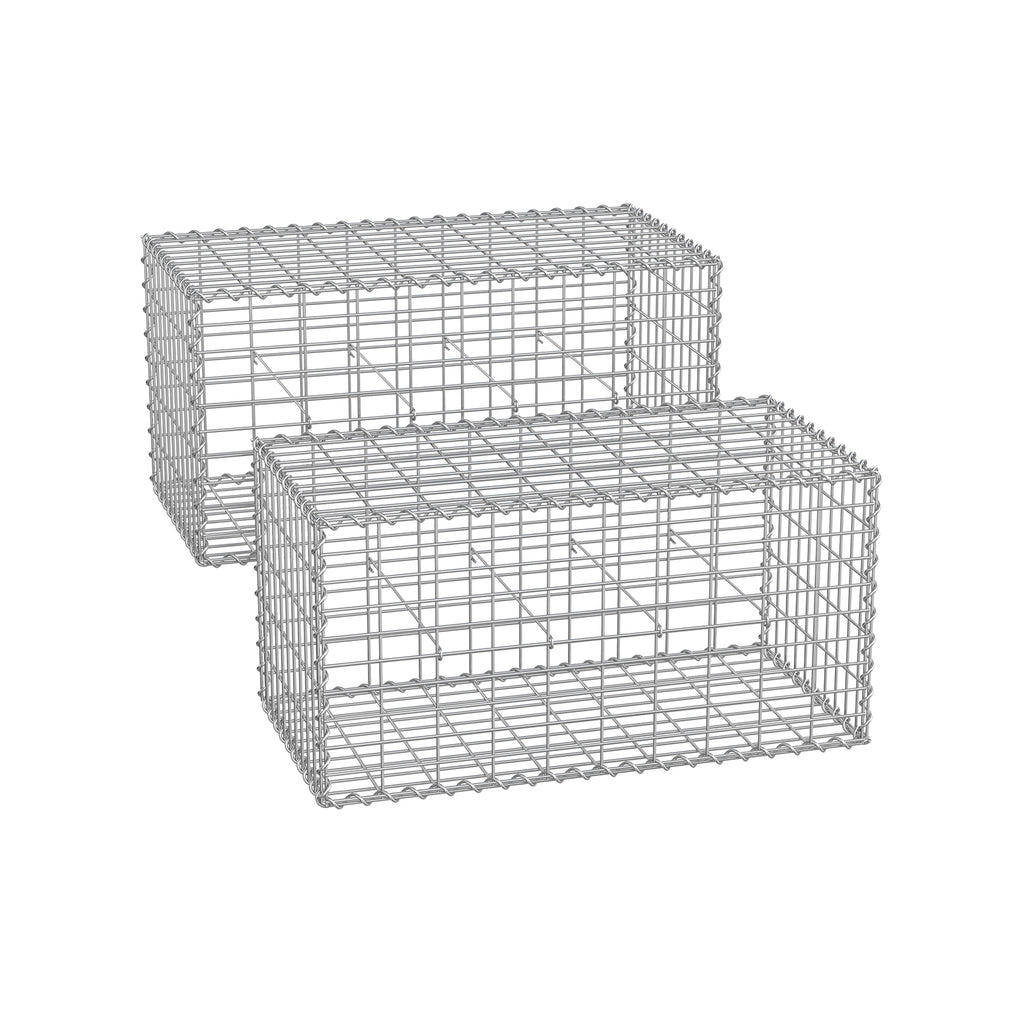 Drahtkorb - 100 x 30 x 30 cm - 2 - Silber