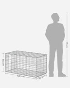 Drahtkorb - 100 x 30 x 30 cm - 2 - Silber