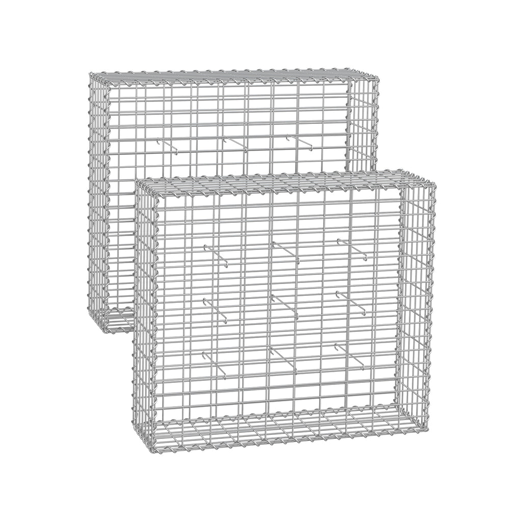 Set von 2 Drahtkörben - MAAS -Breite 5 × 10 cm - Silber
