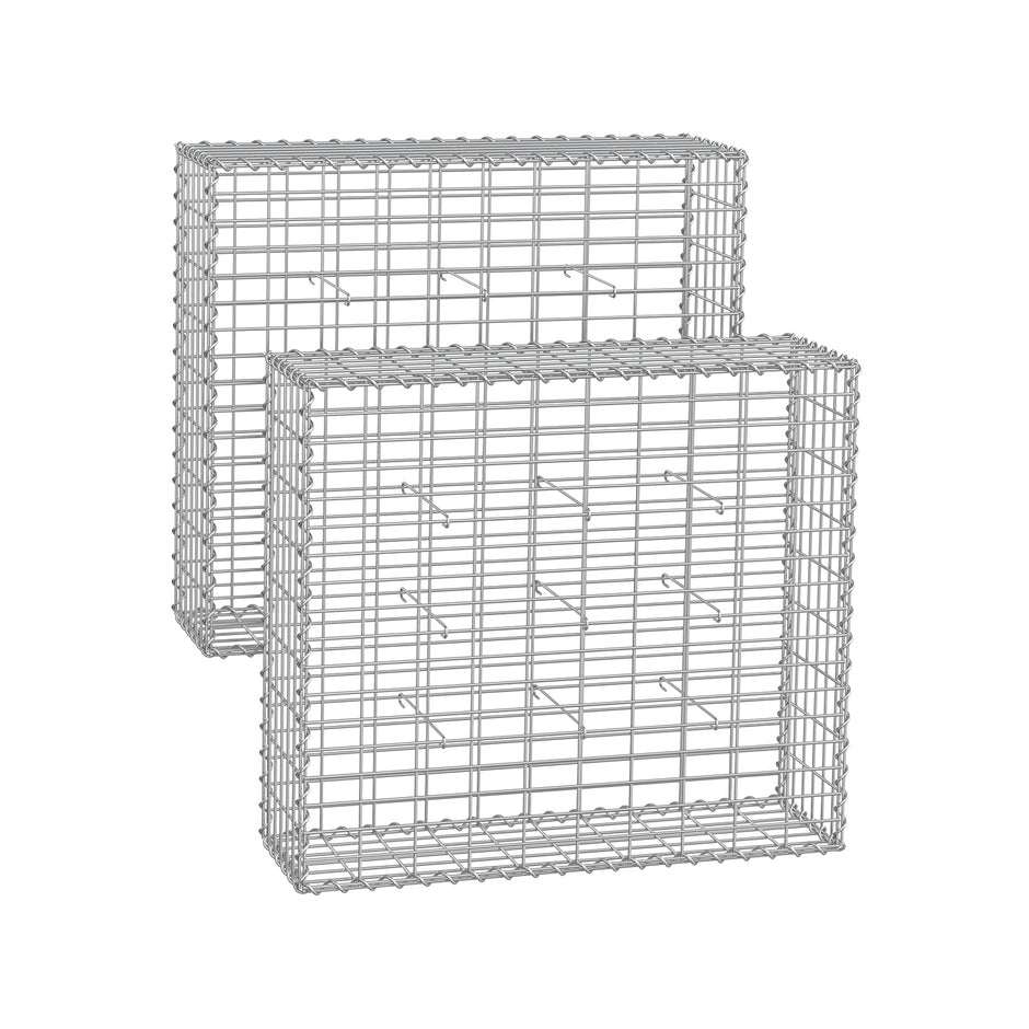 Set von 2 Drahtkörben - MAAS -Breite 5 × 10 cm - Silber