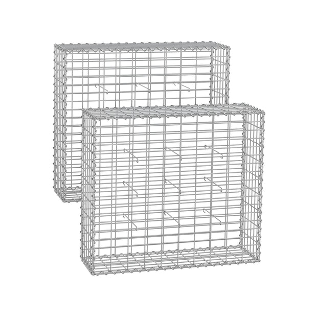 Set von 2 Drahtkörben - MAAS -Breite 5 × 10 cm - Silber