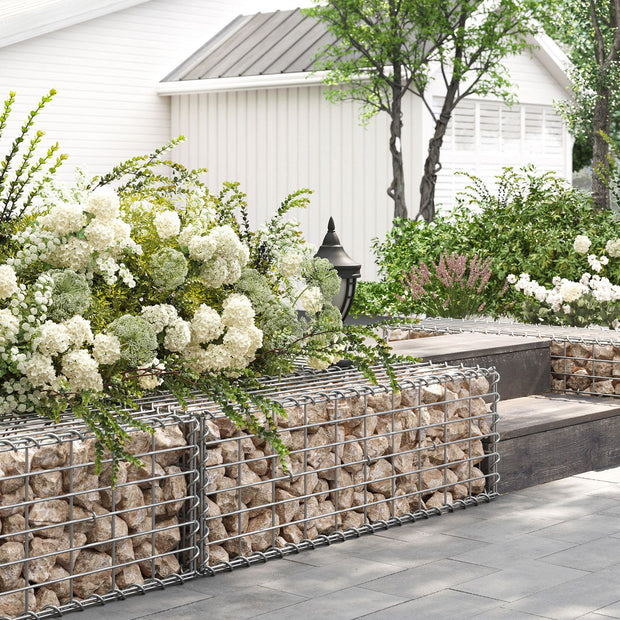 Drahtkorb - Set von 3 - 5 x 10 cm Maas Breite - Silber